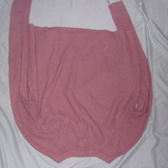 size large pink womens top sweater shirt   knit pullover shirt cottage core - Picture 4 of 4